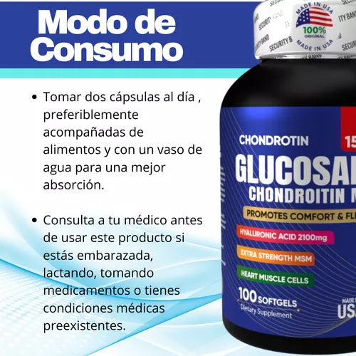 Glucosamina + Ácido Hialurónico | Máxima Potencia para Articulaciones Fuertes y Sin Dolor